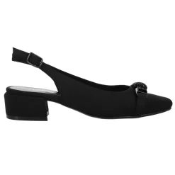 Aldora Rhinestone Round Toe Slingback Pumps