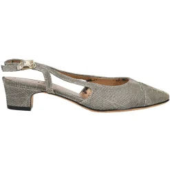 Aliz Metallic Round Toe Slingback Pumps