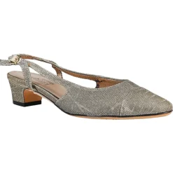 Aliz Metallic Round Toe Slingback Pumps