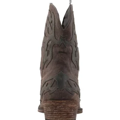 Amelia Tooled Inlay Snip Toe Cowboy Booties