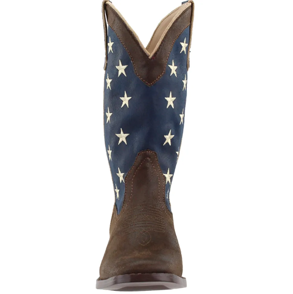 American Patriotic Square Toe Cowboy Boots