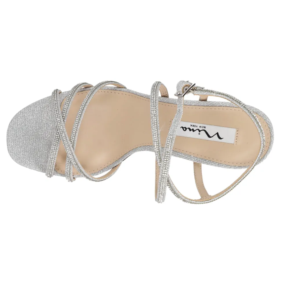 Anna Glitter Rhinestone Ankle Strap Sandals
