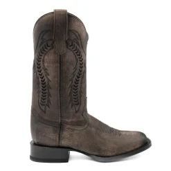 Ashton Embroidered Square Toe Pull On Cowboy Boots