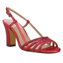 Avaley Rhinestone Slingback Block Heel Sandals