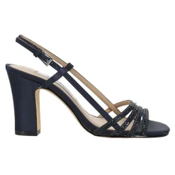 Avaley Rhinestone Slingback Block Heel Sandals