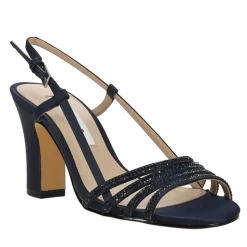 Avaley Rhinestone Slingback Block Heel Sandals
