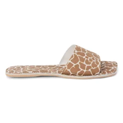 Bali Giraffe Print Slide Flats Sandals