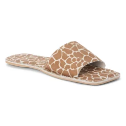 Bali Giraffe Print Slide Flats Sandals