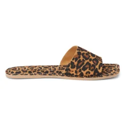 Bali Leopard Print Slide Flat Sandals