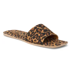 Bali Leopard Print Slide Flat Sandals