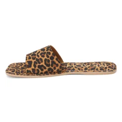 Bali Leopard Print Slide Flat Sandals