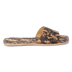 Bali Snake Print Slide Flat Sandals