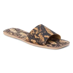 Bali Snake Print Slide Flat Sandals