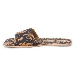 Bali Snake Print Slide Flat Sandals