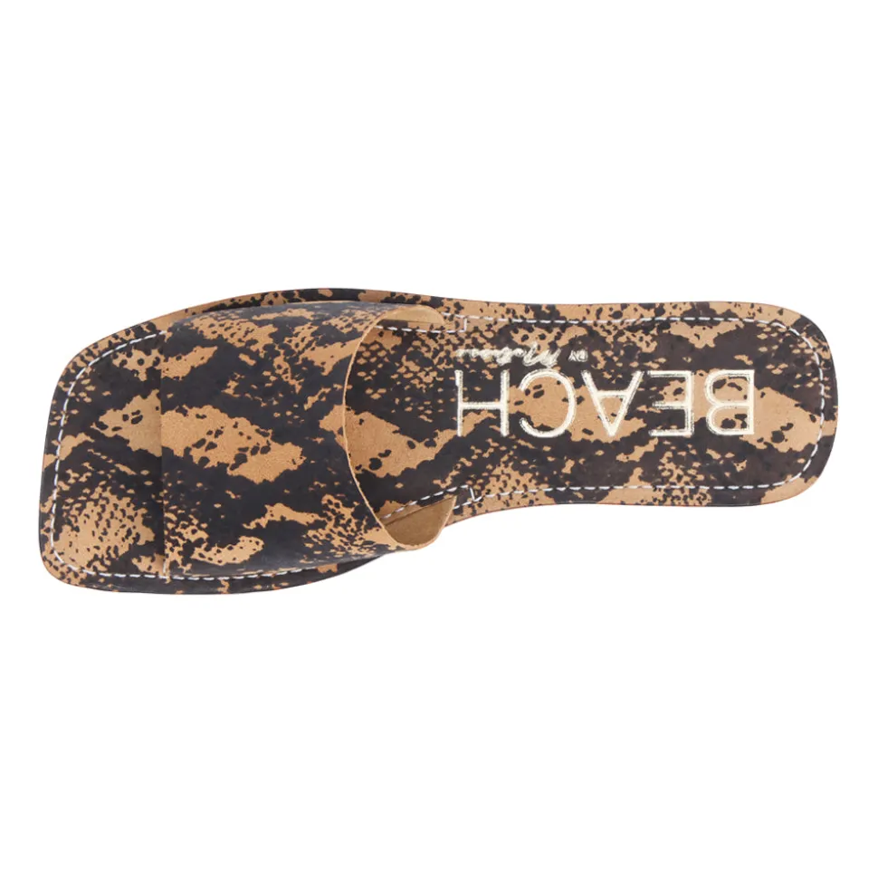 Bali Snake Print Slide Flat Sandals