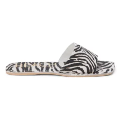 Bali Zebra Print Slide Flat Sandals