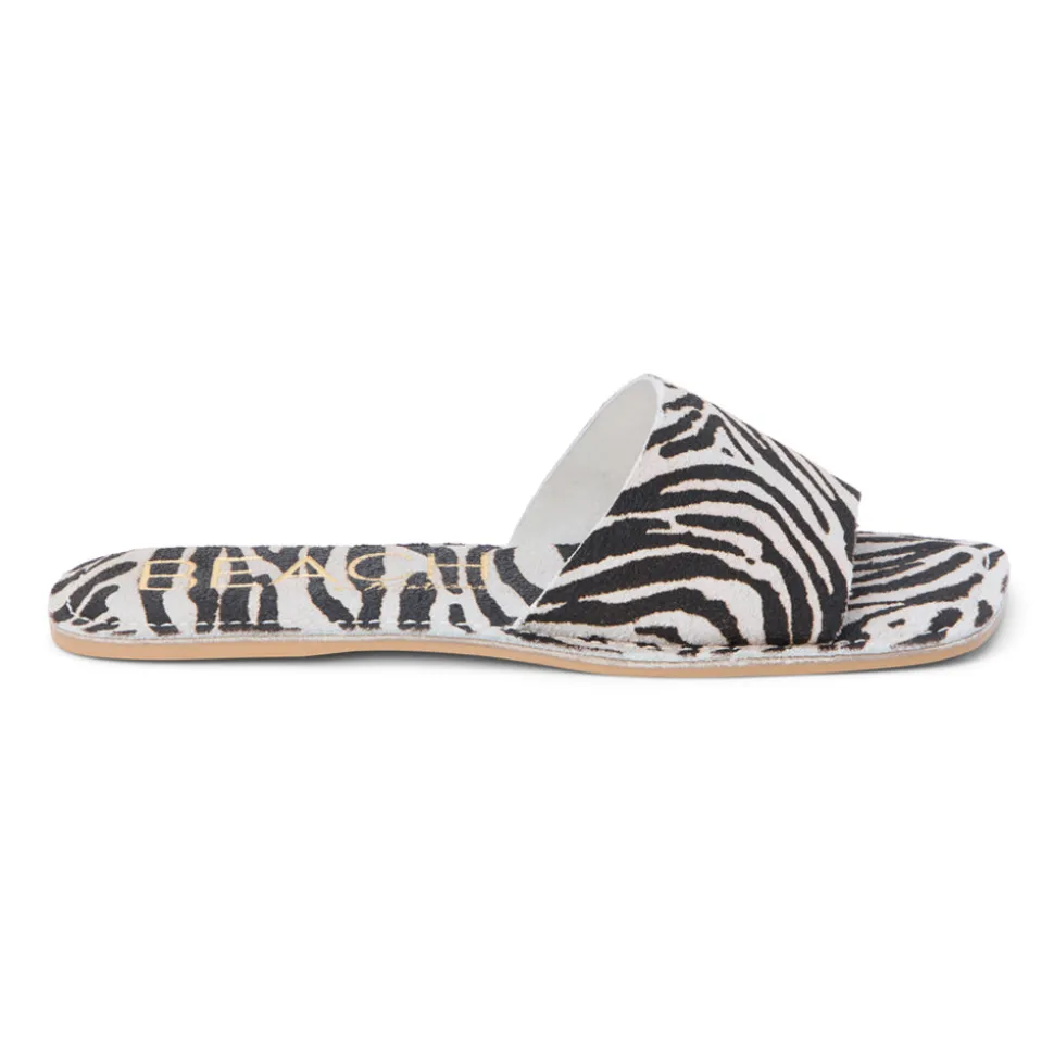 Bali Zebra Print Slide Flat Sandals