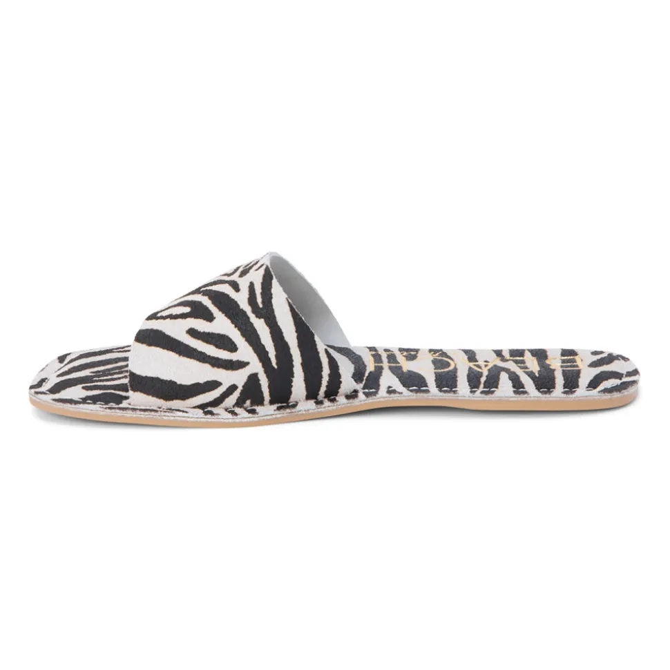 Bali Zebra Print Slide Flat Sandals