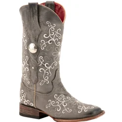 Bella Embroidered Square Toe Cowboy Boots
