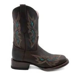 Betsy Embroidered Square Toe Pull On Cowboy Boots