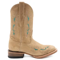 Betsy Embroidered Square Toe Pull On Cowboy Boots