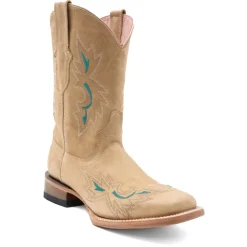 Betsy Embroidered Square Toe Pull On Cowboy Boots