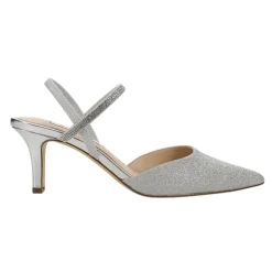 Billie Metallic Glitter Rhinestone Pointed Toe Slingback Pumps
