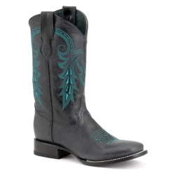 Blaze Embroidered Square Toe Cowboy Boots