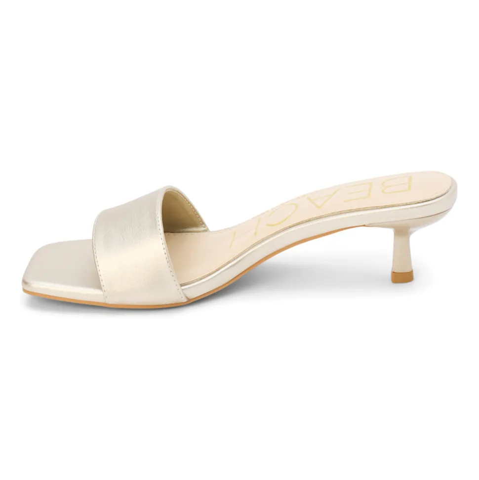 Capricorn Metallic Kitten Heel Slide Sandals