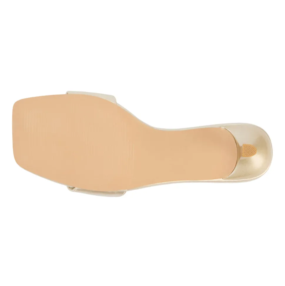 Capricorn Metallic Kitten Heel Slide Sandals