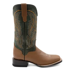 Clint Embroidered Square Toe Pull On Cowboy Boots