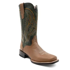 Clint Embroidered Square Toe Pull On Cowboy Boots