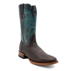 Clint Embroidered Square Toe Pull On Cowboy Boots