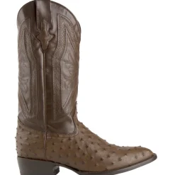 Colt Full Quill Ostrich Round Toe Cowboy Boots
