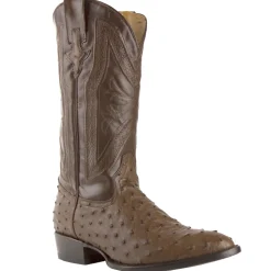 Colt Full Quill Ostrich Round Toe Cowboy Boots
