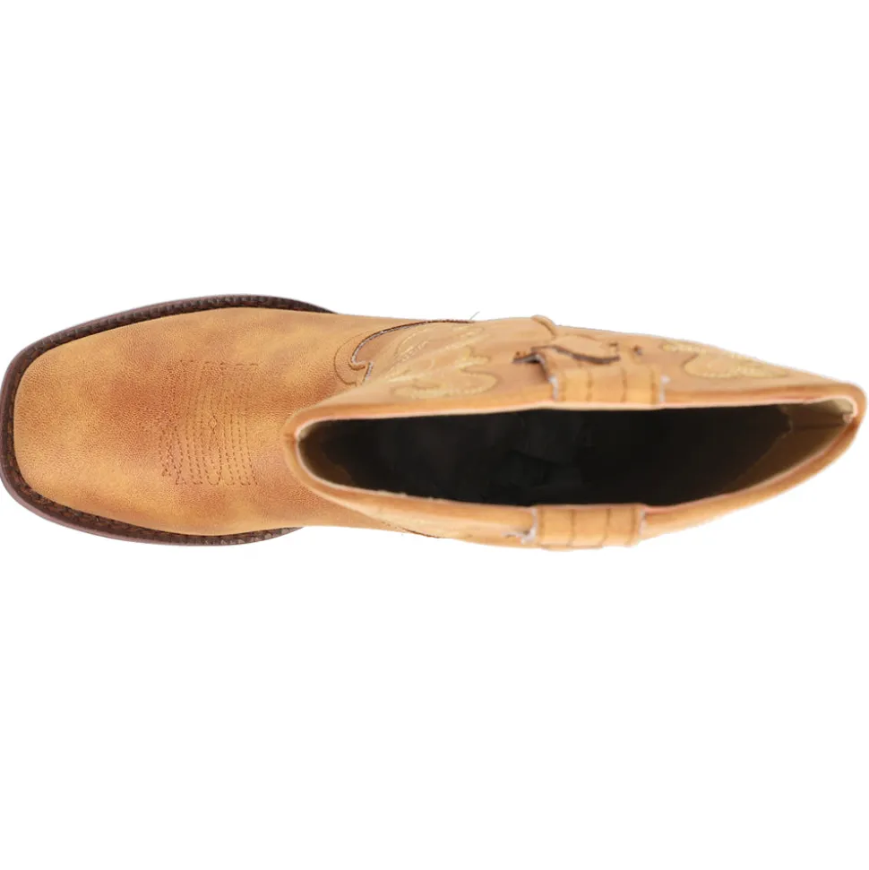 Cowboy Classic Embroidered Square Toe Pull On Cowboy Boots
