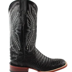 Dakota Caiman Belly Embroidered Square Toe Cowboy Boots