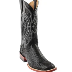 Dakota Caiman Belly Embroidered Square Toe Cowboy Boots