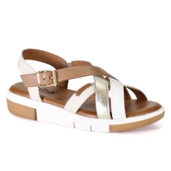 Dar Ling Metallic Strappy Wedge Sandals