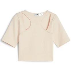 Dare To Muted Motion Cut Out Crew Neck Short Sleeve T-Shirt