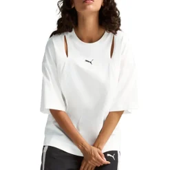 Dare To Oversized Cut Outs Crew Neck Short Sleeve T-Shirt