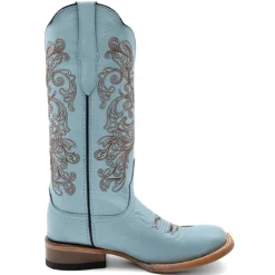 Ella Embroidered Square Toe Cowboy Boots