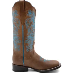 Ella Embroidered Square Toe Cowboy Boots