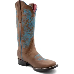 Ella Embroidered Square Toe Cowboy Boots