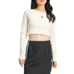 Essentials Crop Crew Neck Long Sleeve T-Shirt