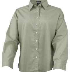 EZCare Striped Collared Long Sleeve Button Up Shirt