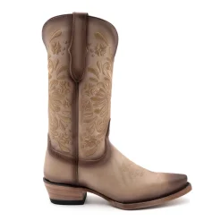 Grace Floral Embroidered Snip Toe Pull On Cowboy Boots
