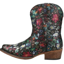 Ingrid Floral Metallic Snip Toe Cowboy Booties
