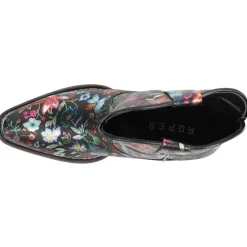 Ingrid Floral Metallic Snip Toe Cowboy Booties