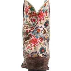 Ingrid Floral Metallic Snip Toe Cowboy Booties
